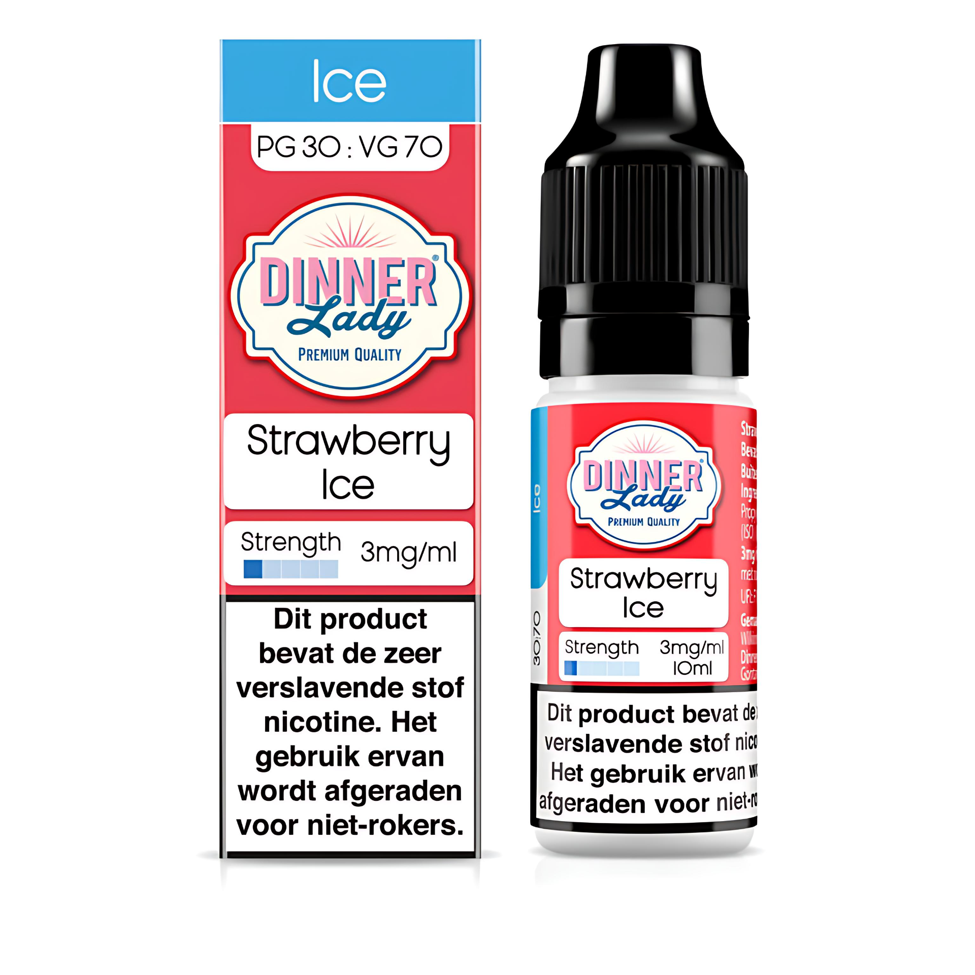 Strawberry Ice  Dinner Lady  High VG E-Liquid